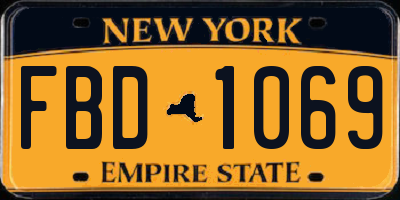 NY license plate FBD1069