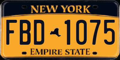 NY license plate FBD1075