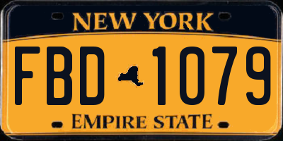 NY license plate FBD1079