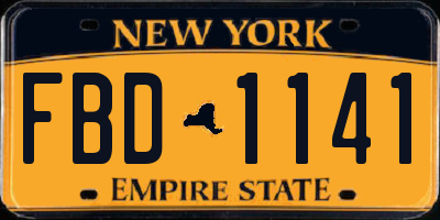 NY license plate FBD1141