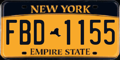 NY license plate FBD1155