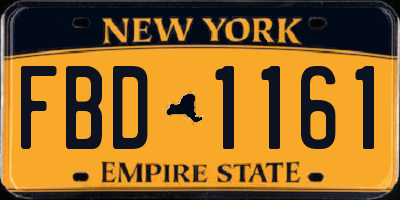NY license plate FBD1161