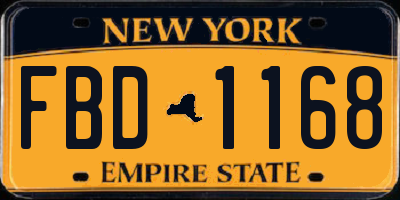 NY license plate FBD1168