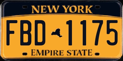 NY license plate FBD1175
