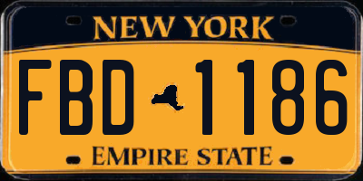 NY license plate FBD1186