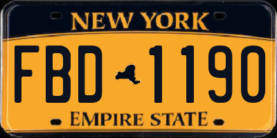 NY license plate FBD1190