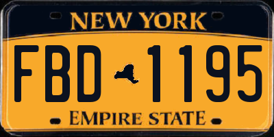 NY license plate FBD1195