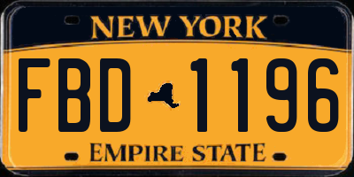 NY license plate FBD1196