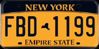 NY license plate FBD1199