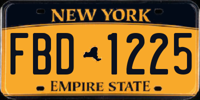 NY license plate FBD1225