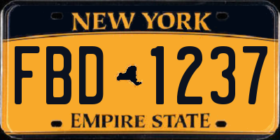 NY license plate FBD1237