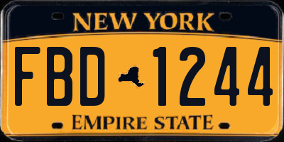 NY license plate FBD1244