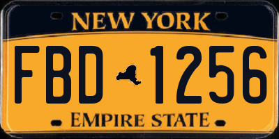 NY license plate FBD1256
