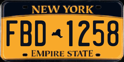 NY license plate FBD1258