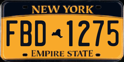 NY license plate FBD1275