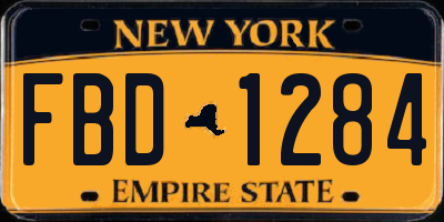 NY license plate FBD1284