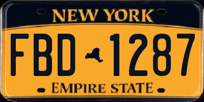 NY license plate FBD1287