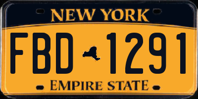 NY license plate FBD1291