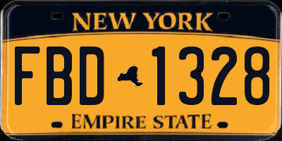 NY license plate FBD1328