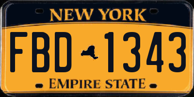 NY license plate FBD1343