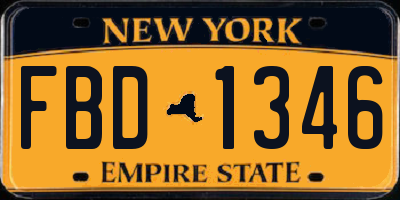 NY license plate FBD1346