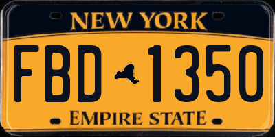 NY license plate FBD1350