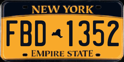 NY license plate FBD1352