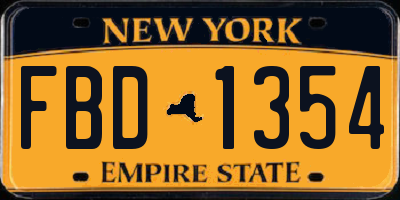 NY license plate FBD1354