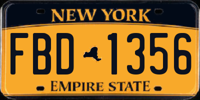 NY license plate FBD1356