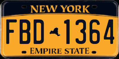 NY license plate FBD1364