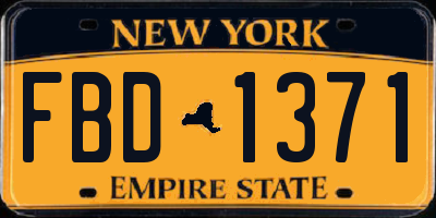 NY license plate FBD1371