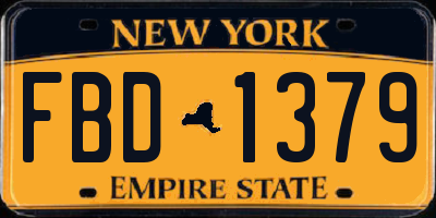 NY license plate FBD1379