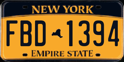NY license plate FBD1394