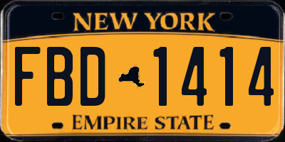 NY license plate FBD1414