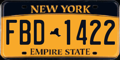 NY license plate FBD1422