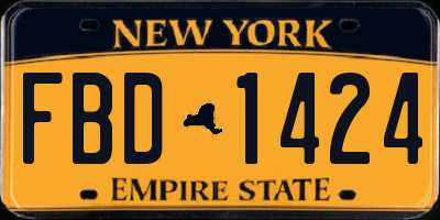 NY license plate FBD1424