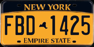 NY license plate FBD1425
