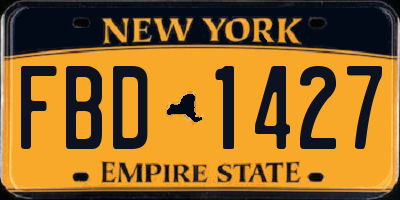 NY license plate FBD1427