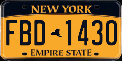 NY license plate FBD1430