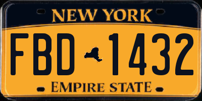 NY license plate FBD1432