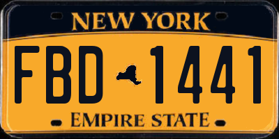 NY license plate FBD1441