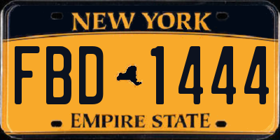 NY license plate FBD1444