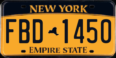 NY license plate FBD1450