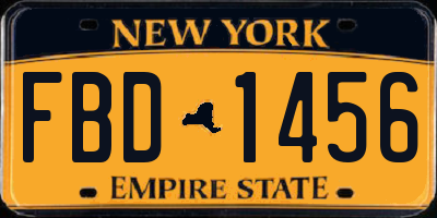 NY license plate FBD1456
