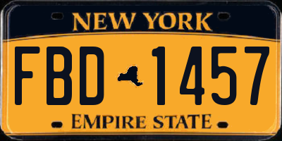 NY license plate FBD1457