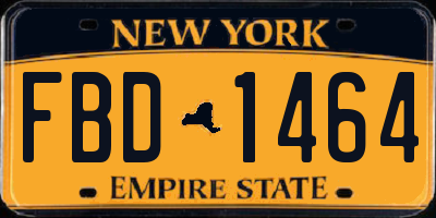 NY license plate FBD1464