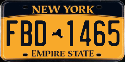 NY license plate FBD1465