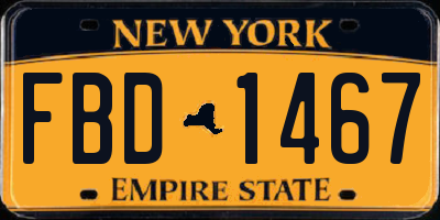 NY license plate FBD1467