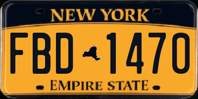 NY license plate FBD1470