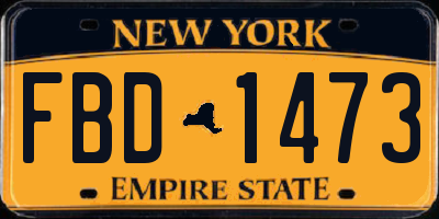 NY license plate FBD1473